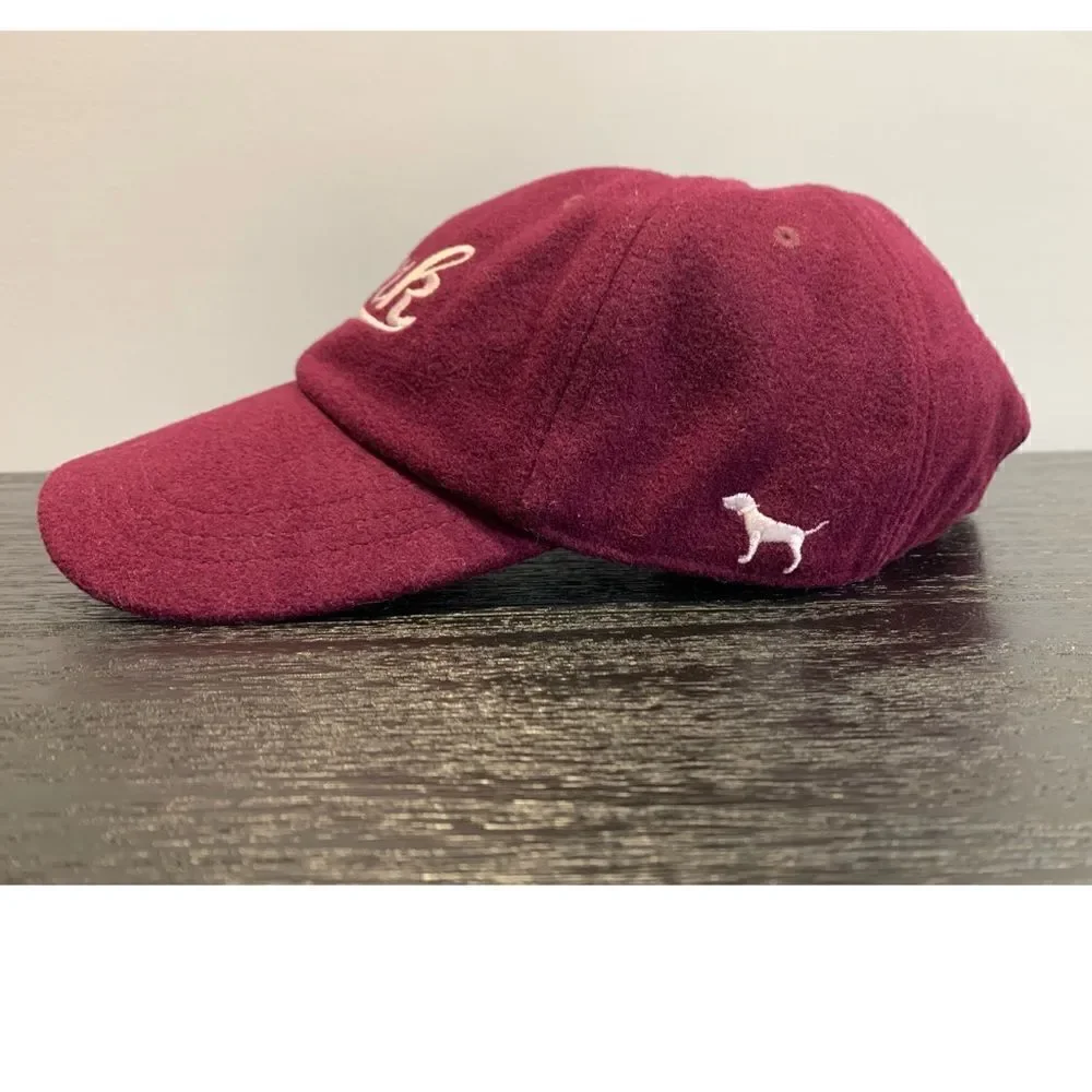 Victoria's Secret PINK Logo Wool blend Baseball Cap Maroon
